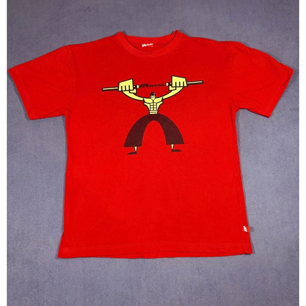 Pistol Graphic T-Shirt Mens Medium Red Short Sleeve Samurai Character